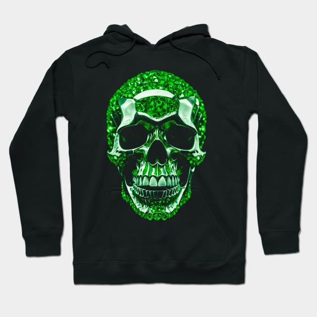 Diamond Skull | Luxury Skull | Green Skull | Wealth Skull Hoodie by Ryo Li